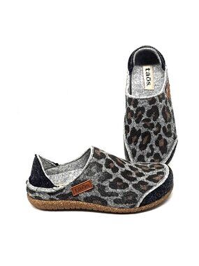 Taos Convertawool Gray Animal Print Slip on Clogs Women's Size US 7-7.5 EU 38